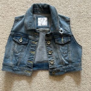 Justice Denim Cropped Vest